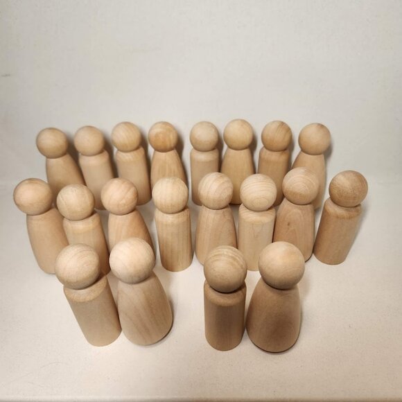 LARGE 20 Peg Dolls Craft Supplies 3.5" Tall Wedding Cake Toppers Woodpeckers Unf - Picture 8 of 9